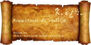 Koppitsch Árpád névjegykártya